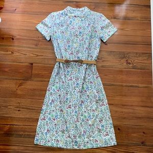 Vintage Floral Sheath Dress 100% Cotton